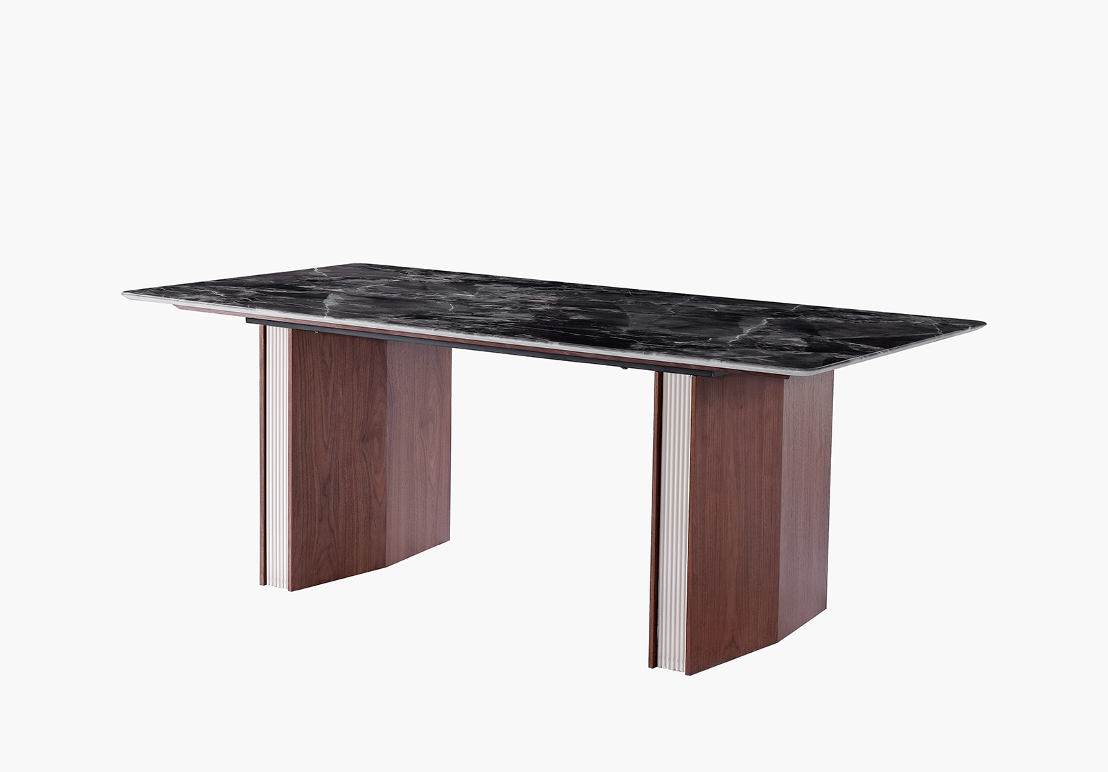 Walnut wooden base Marble Dining Table Set