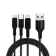 Universal 3 in 1 Cable: Fast Type C Charging and Data Cord for Mobile, Laptop, and PC