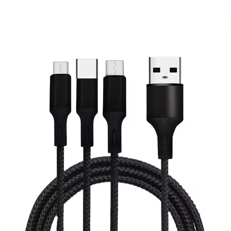 Wholesale 3-in-1 Fast Charger: Type C Data Cables for Mobile Phones, Laptops, and Computers