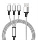 Universal 3 in 1 Cable: Fast Type C Charging and Data Cord for Mobile, Laptop, and PC