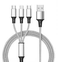Wholesale 3-in-1 Fast Charger: Type C Data Cables for Mobile Phones, Laptops, and Computers