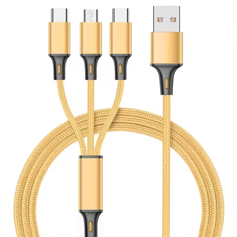 Wholesale 3-in-1 Fast Charger: Type C Data Cables for Mobile Phones, Laptops, and Computers
