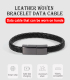 EVERSHINE Wearable Portable Leather Woven USB-C/Android/Other Data Cable Bracelet Charging Cable