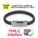 EVERSHINE Wearable Portable Leather Woven USB-C/Android/Other Data Cable Bracelet Charging Cable