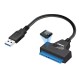 Hot Sell Copper PVC PU 0.5m USB 3.0 To SATA 22PIN Optical Drive Easy Drive Cable with Led Light