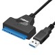 Hot Sell Copper PVC PU 0.5m USB 3.0 To SATA 22PIN Optical Drive Easy Drive Cable with Led Light