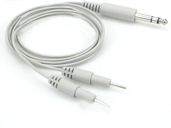 Maßgeschneiderter 6,35-mm-Audiostecker für zwei 2,0-mm-TENS-Elektroden-Kabelbaum