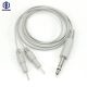 Customize 6.35 mm audio jack to two 2.0mm tens electrode needle 6.35mm ECG cable 2 lead wire for massage machines