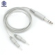 Customize 6.35 mm audio jack to two 2.0mm tens electrode needle 6.35mm ECG cable 2 lead wire for massage machines