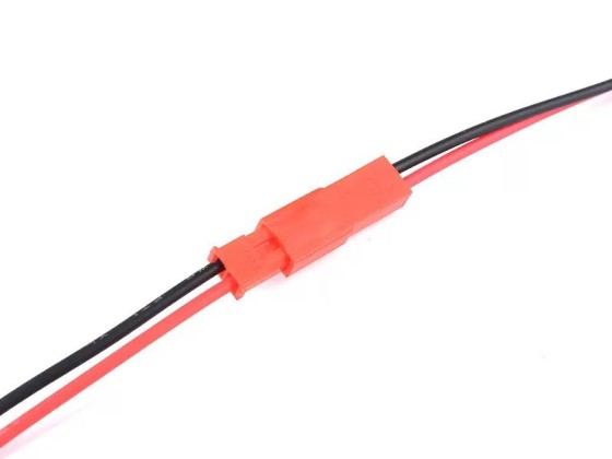 Cablaggio rosso con connettori JST Dupont a 2 pin personalizzati