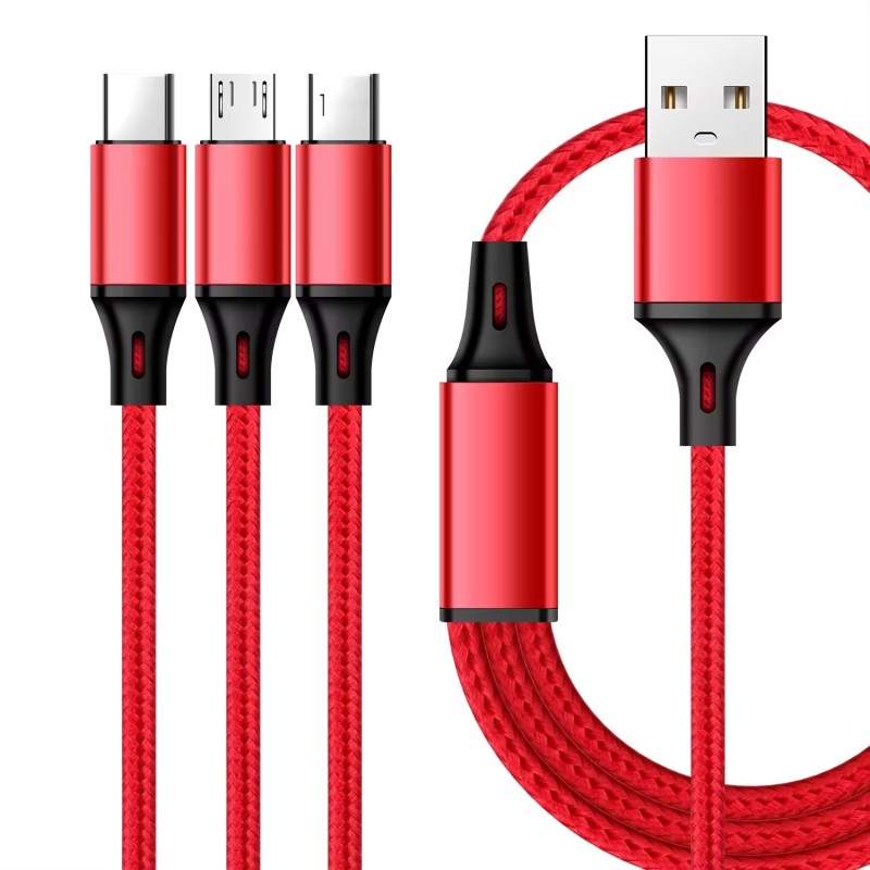 كابلات بيانات USB يكتب C سريعة الشحن 3 في 1 للبيع بالجملة