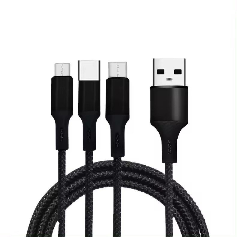 كابل شحن USB عالمي 3 في 1 وكابل بيانات من النوع C