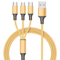 كابل شحن USB عالمي 3 في 1 وكابل بيانات من النوع C