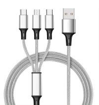 كابل شحن USB عالمي 3 في 1 وكابل بيانات من النوع C