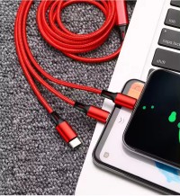 كابل شحن USB عالمي 3 في 1 وكابل بيانات من النوع C
