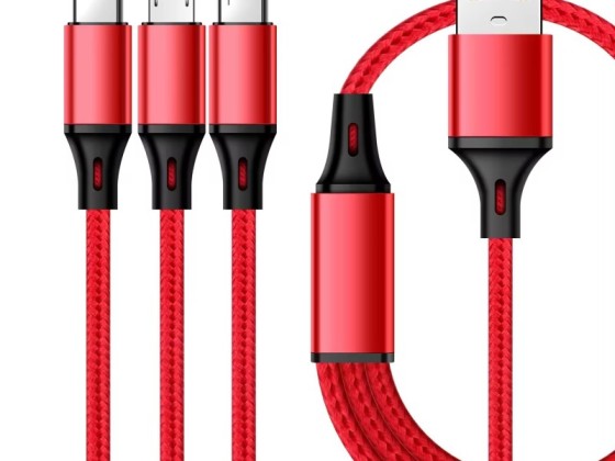Câble de chargement USB universel 3 en 1, câble de données de type C