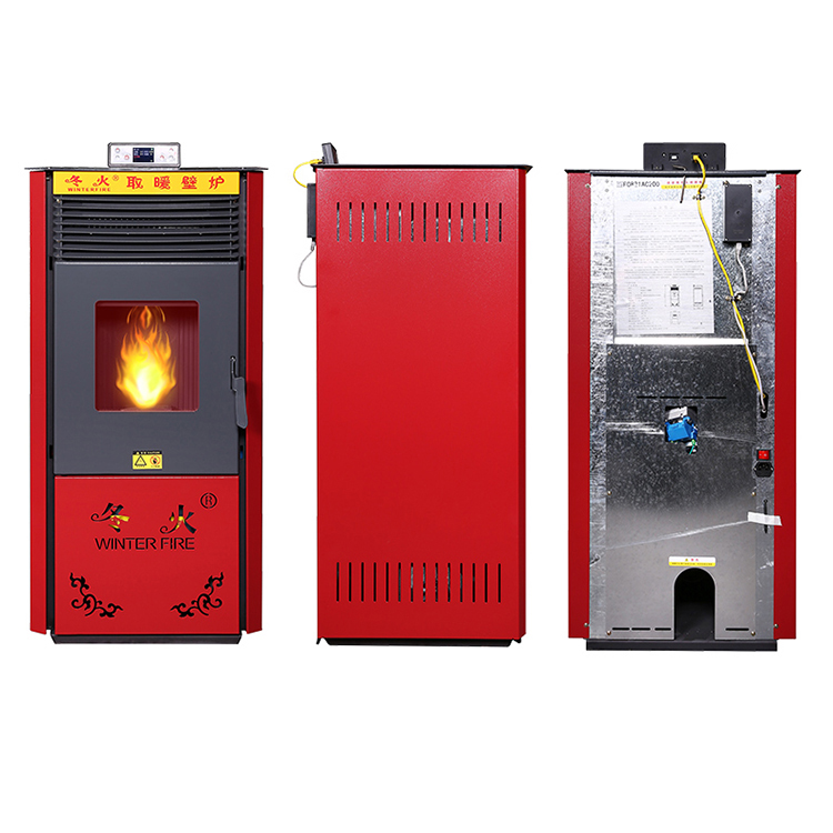 7kW Biomass Fuel Air Heating Stove Free Standing Pellet Furnace