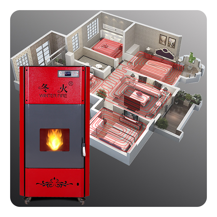 24kW Cast Iron Real Fire Burning Biomass Pellet Boiler