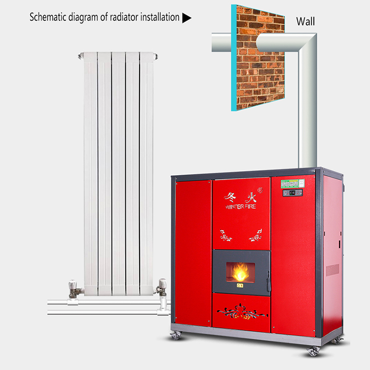 51kW Free-standing Intelligent Control Biomass Pellet Boiler