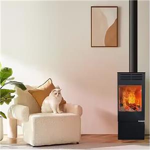 3-sided Viewing fire glass furnace doors woodstove wood burn stove 80 m2 whole house heating Double door glass indoor wood fireplace