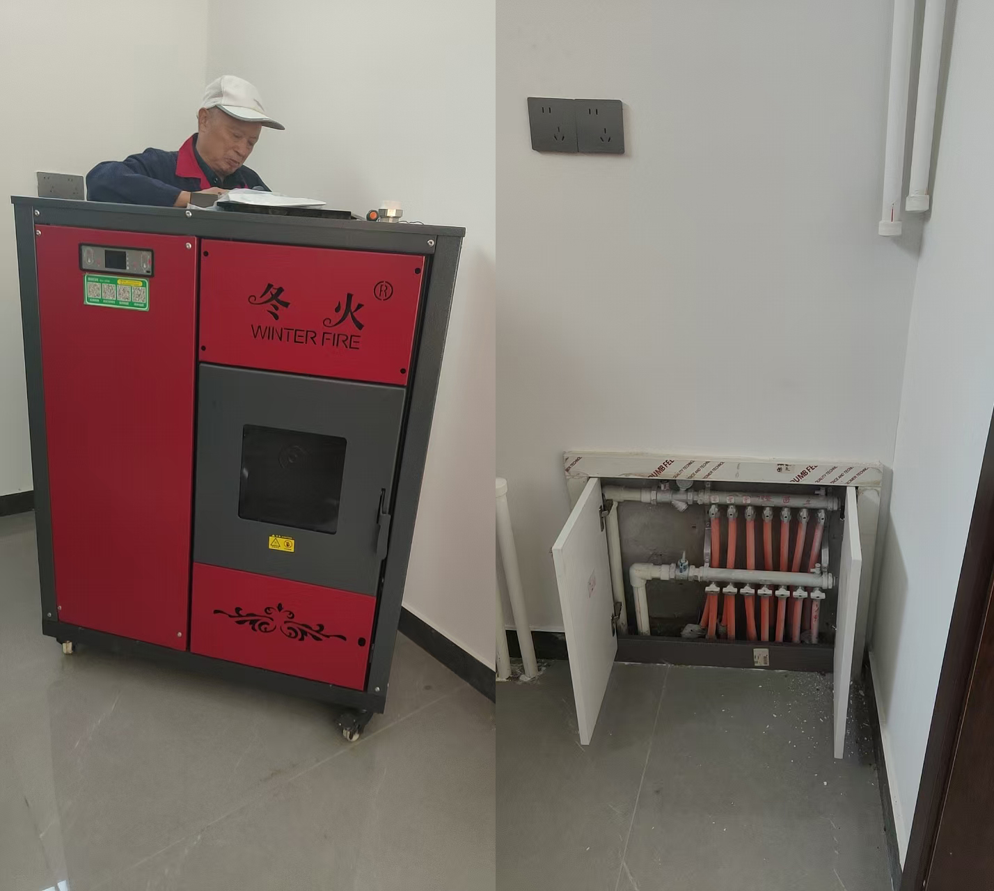 Installation of WS-300B water heating fireplace