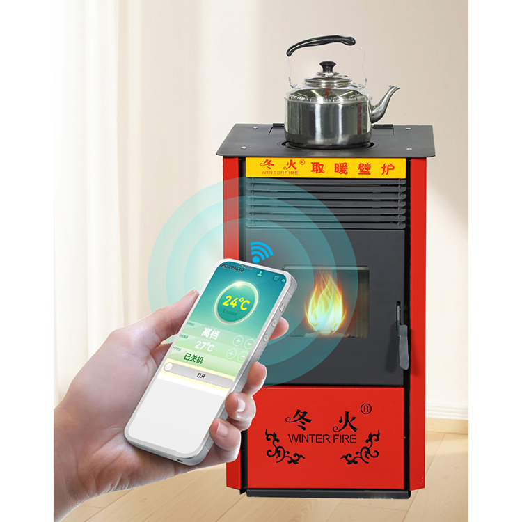 Suitable for 50-70 square Meters 7KW Powerful Blower Fan Fireplace Wood Pellet Stoves with Cooking Function