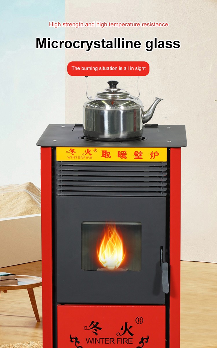 for 50-70㎡ 7KW Powerful Blower Fan Fireplace Wood Pellet Stoves with Cooking Function