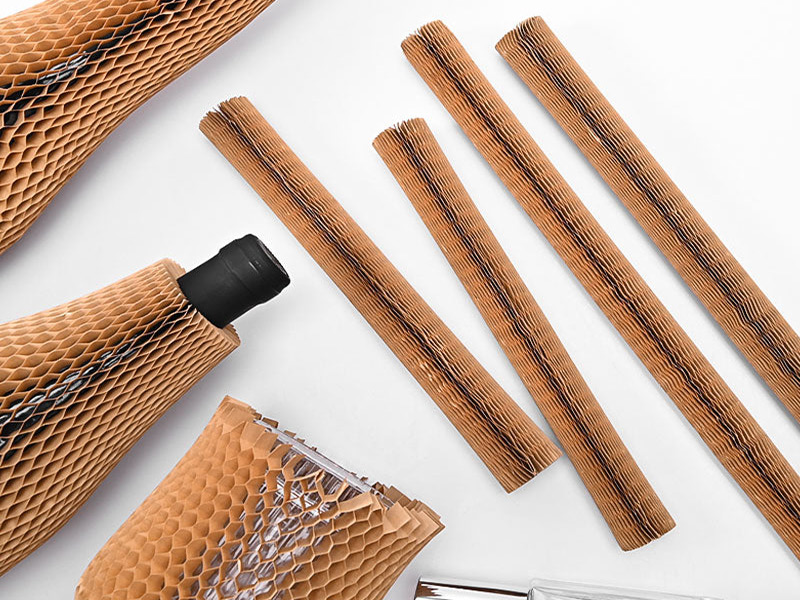 Honeycomb Paper Protective Sleeve For Red Wine Bottles Packaging