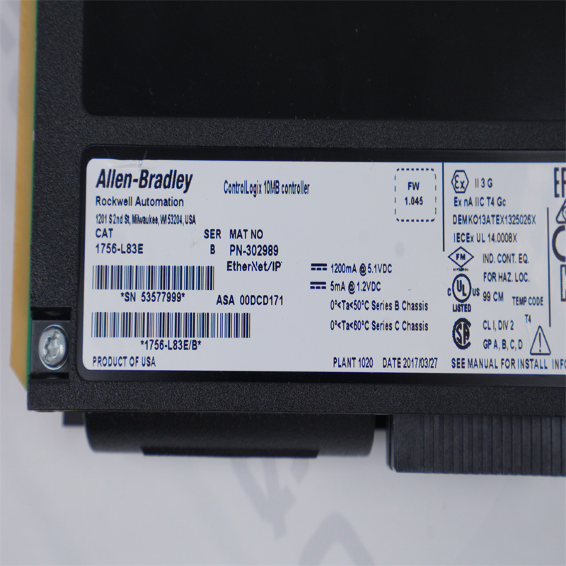 1756-L83E Allen Bradley PLC'ler/Makine Kontrol Modülü