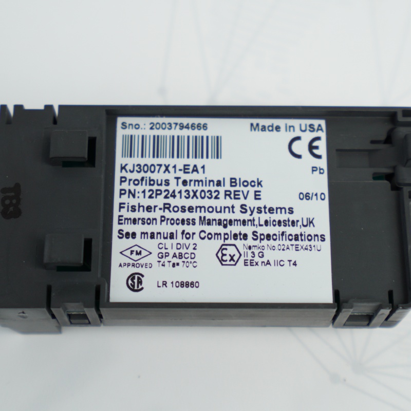 KJ3007X1-EA1 12P2413X032 Emerson Profibus Terminal Bloğu
