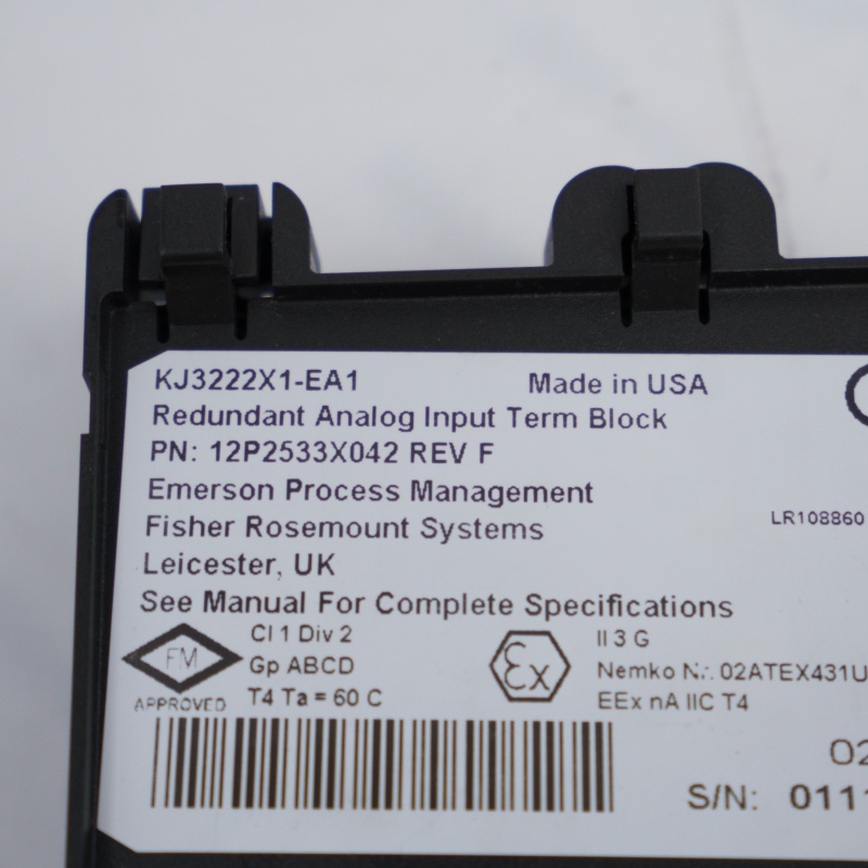 KJ3222X1-EA1 12P2533X042 Emerson Yedekli AI Terminal Bloğu