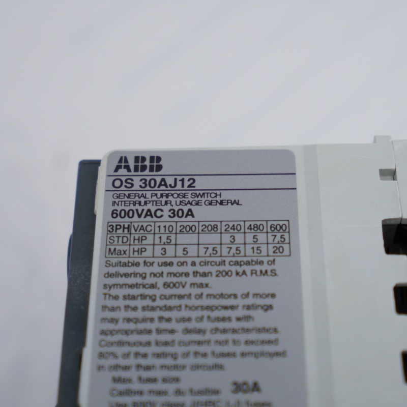 OS30AJ12 1SCA022548R9810 ABB Bağlantı Kesme Anahtarı