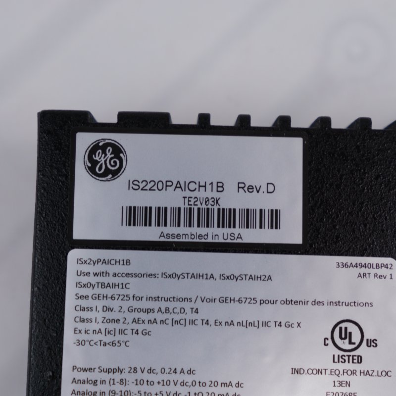 General Electric IS220PAICH1B Analog I/O Pack Module