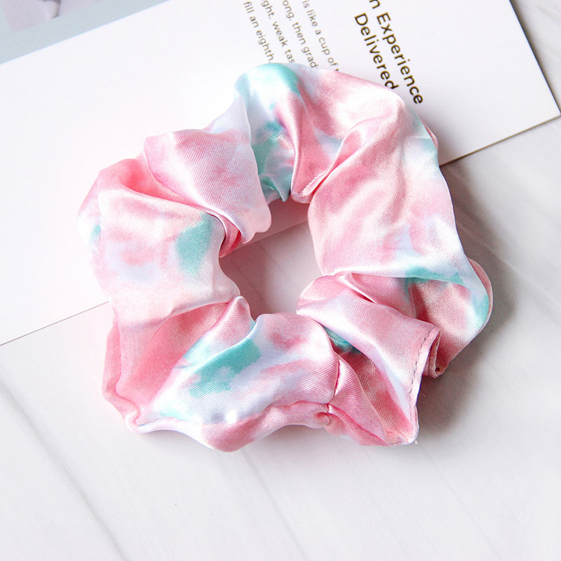 Custom Solid Color tie-dye Hair Scrunchies Girls Satin Silk Scrunchies hair accessories