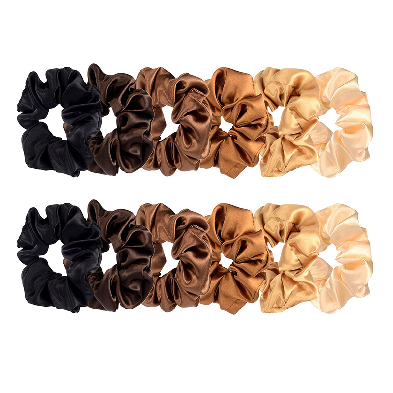 Hot scrunchies Designer Printed Satin Elastic Hair Ties Assorted Colors Kid Large Hair Scrunchies With Logo