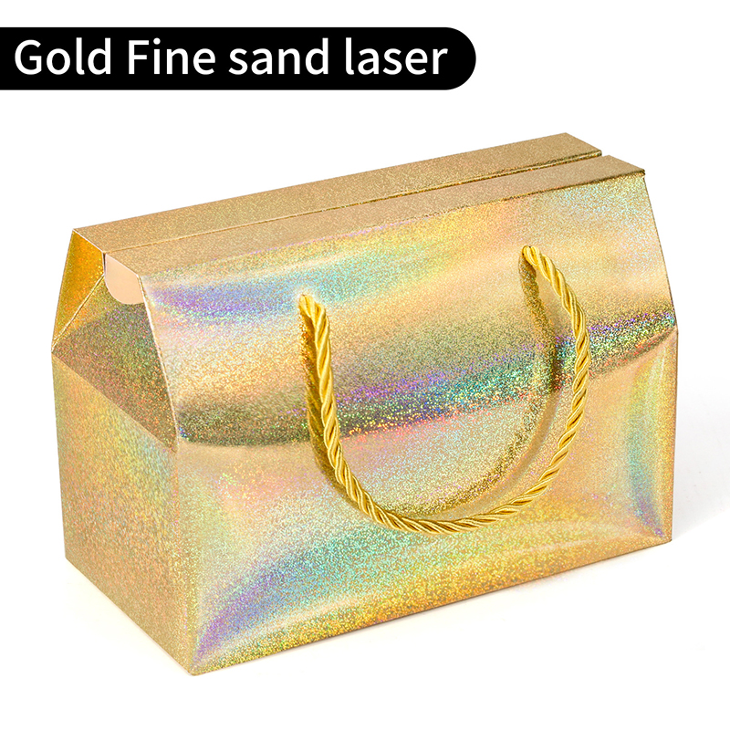 Custom Logo Portable gift box color portable card box holiday gift candy food pastry paper bag boutique packaging box
