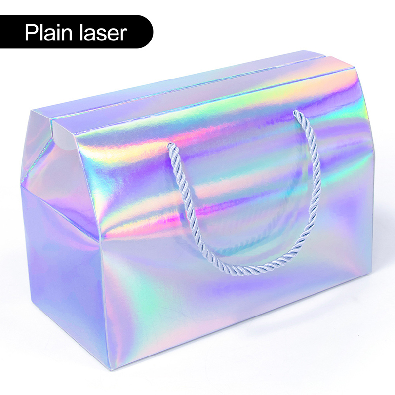 Custom Logo Portable gift box color portable card box holiday gift candy food pastry paper bag boutique packaging box