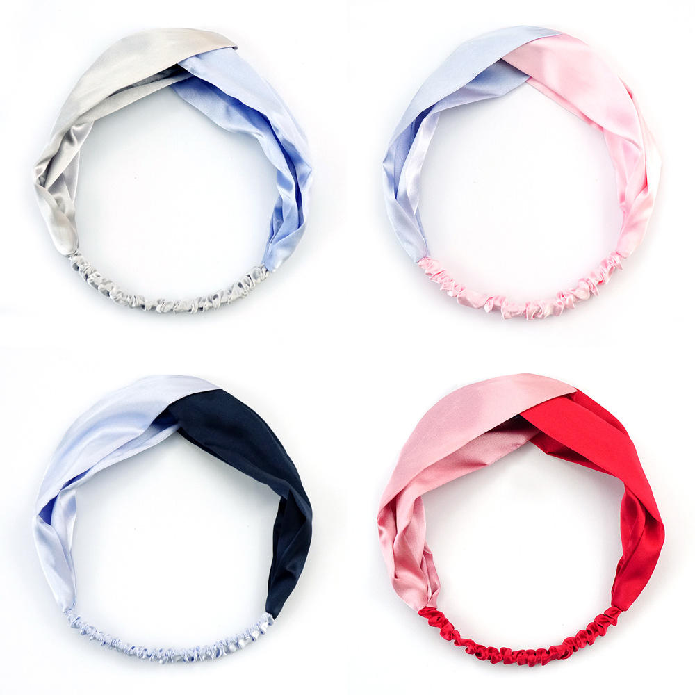 100% Mulberry Silk Headband Elastic Twisted Head Hair Wrap Accessory Turban For Women