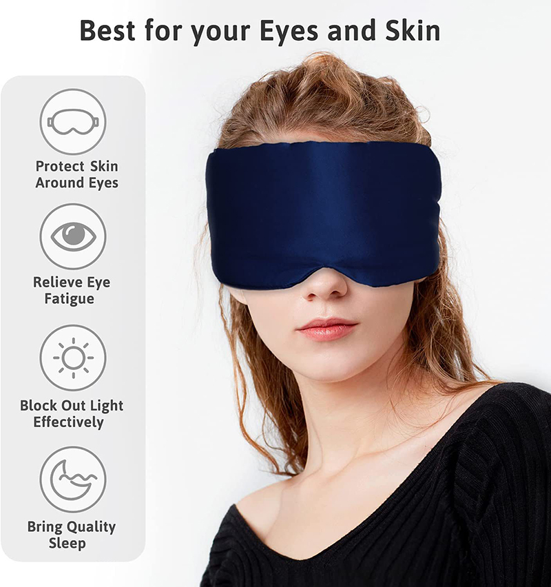 Various styles High Quality Sleep Breathable Silk Eye Mask for Sleeping with Ear Muffs Custom Logo