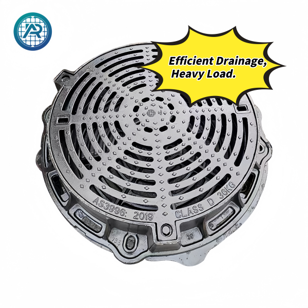 Heavy-Duty Cast Iron Drain Cover and Frame | D400 Rated Grate for Road & Infrastructure