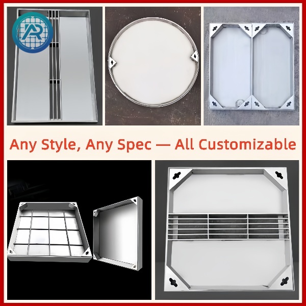Inset Stainless Steel Manhole Cover Recessed