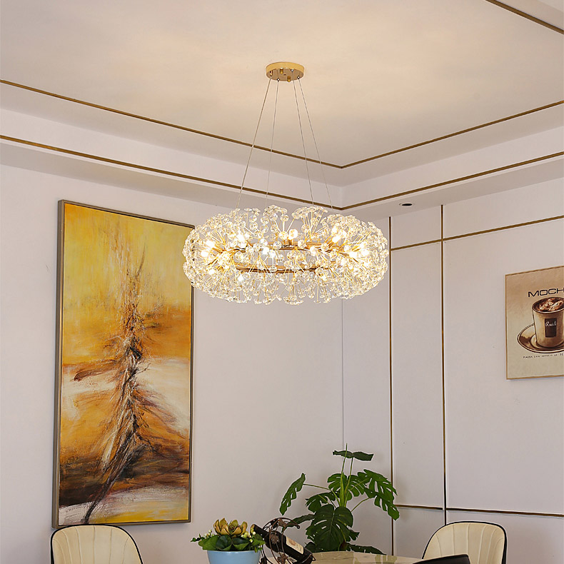 French Gold Clear Crystal Chandelier