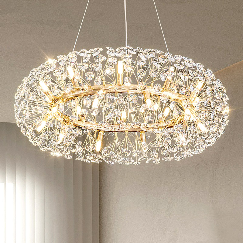 French Gold Clear Crystal Chandelier