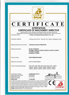 Attestation Certificate of Machinery Directive