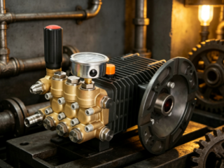 High-pressure cleaning machine core: analysis of motor pump head materials.