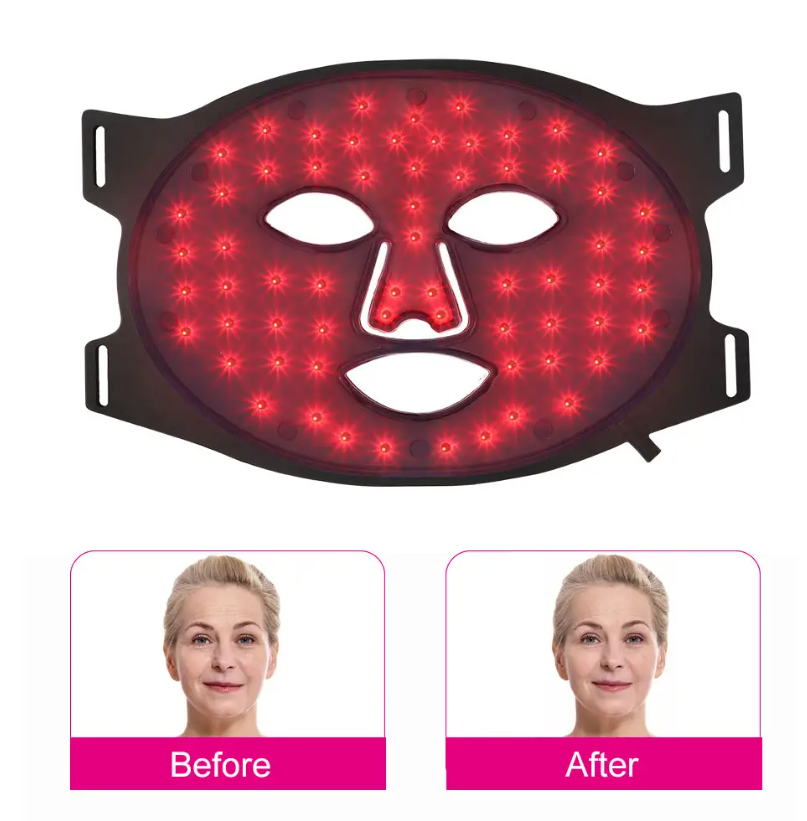 LED Face Mask Light Therapy with 630nm & 830nm Wavelength At Home Face Skin Remover