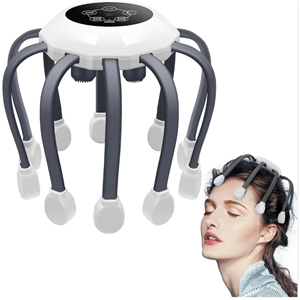 Electric Multi-angel Head Vibration Full Body Relax Scalp Massage With Red Light Therapy Relieve Fatigue Octopus Head Massager LH-208