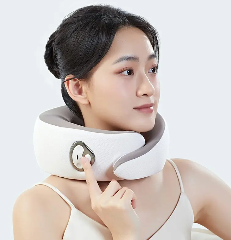 LH-217 rechargeable comfortable electric shawl u-shaped travel neck massage pillow for relax