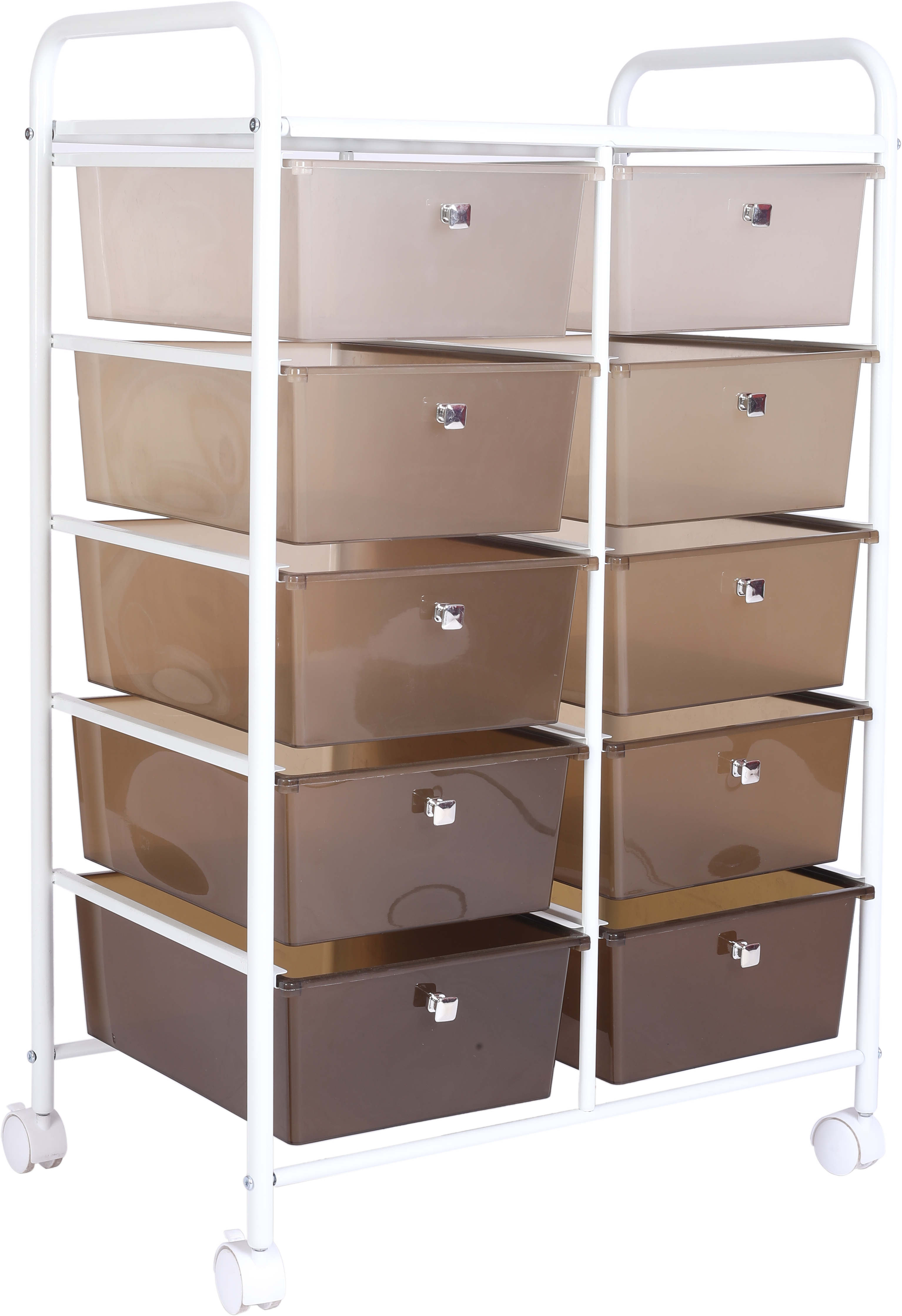 Large Plastic Rolling Storage Cart With Drawers