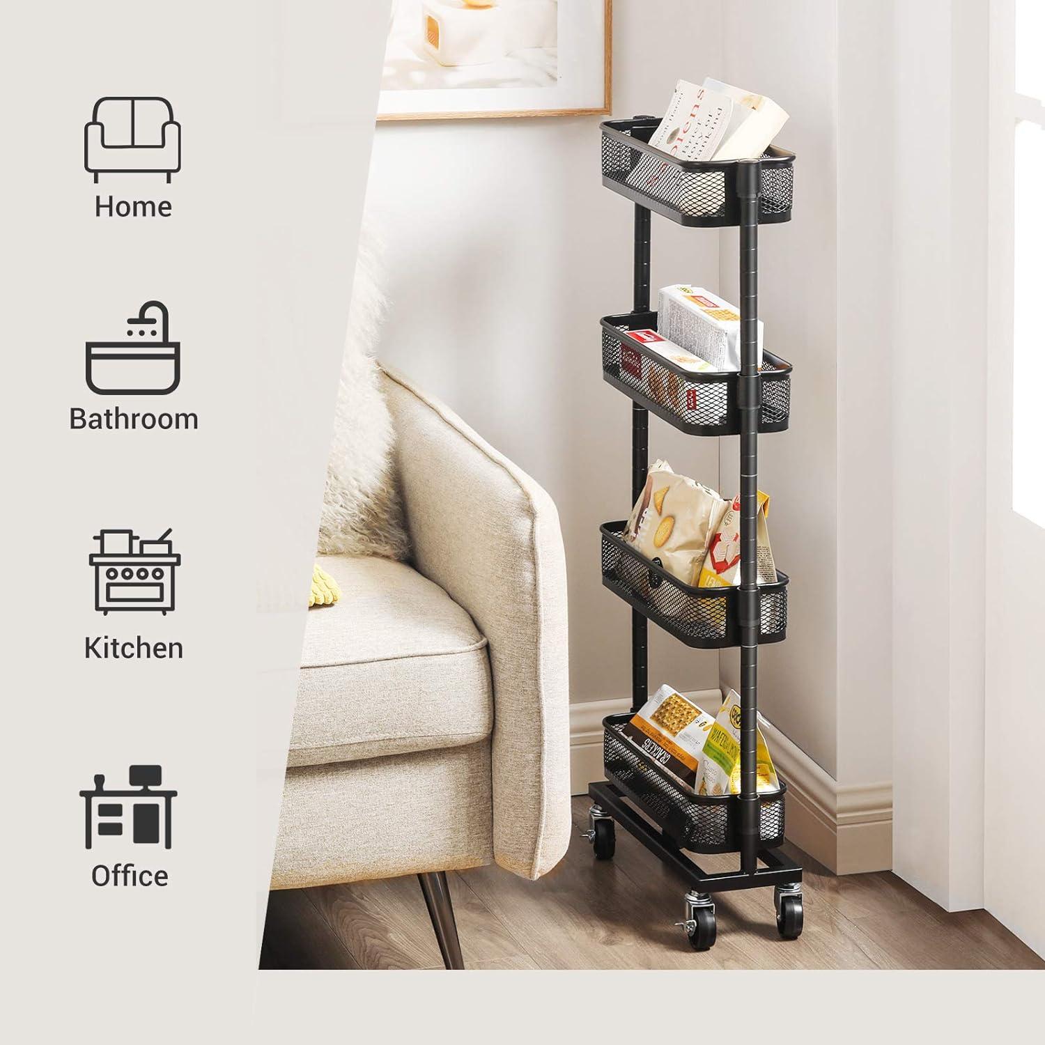 slim storage trolley